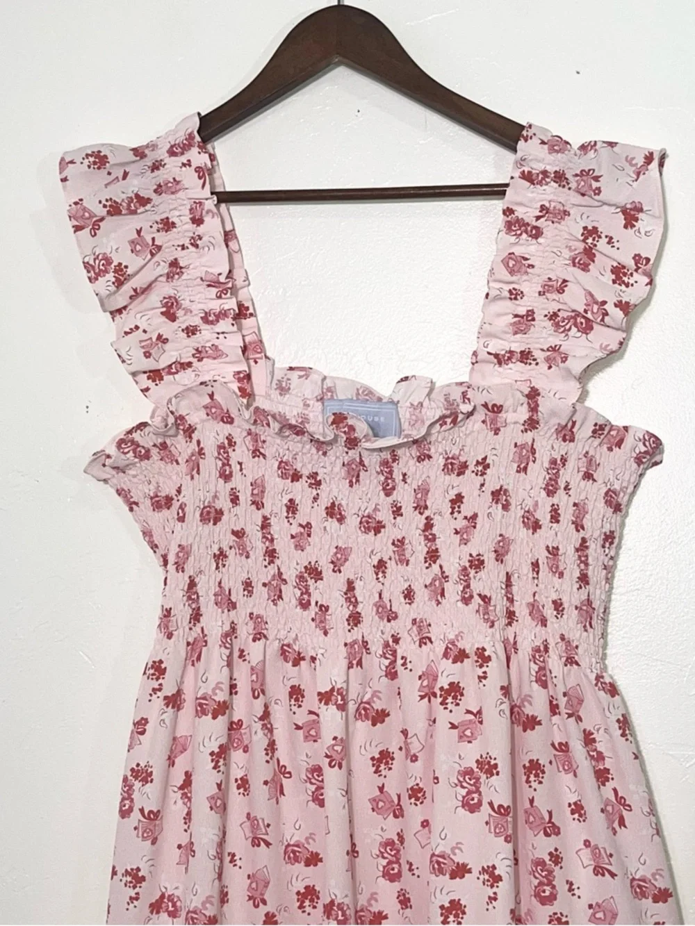 Hill House Home Ellie Nap Dress Pink Floral Smocked Tiered Midi XXL